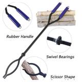 40in Heavy Duty Fire Tongs - Firewood Grabber, Scissor Serrated