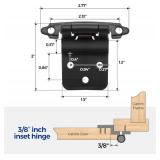 Ravinte 60Pk 3/8" Inset Matte Black Self Closing Cabinet Hinges