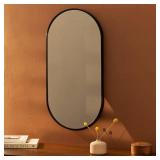 $65 Navaris Oval Wall Mirror - 29.5x15 in, Wall-Mounted Aluminum
