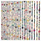 $65 FlavorThings Rainbow Wood Beaded Curtain 36x79 Door Decor