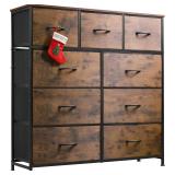 $63 WLIVE 9-Drawer Dresser with Fabric Bins, Steel Frame, Wood Top