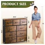 $63 WLIVE 9-Drawer Dresser with Fabric Bins, Steel Frame, Wood Top