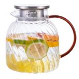 Glass Pitcher with Lid, 47 oz Heat Resistant