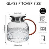 Glass Pitcher with Lid, 47 oz Heat Resistant