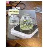 Glass Pitcher with Lid, 47 oz Heat Resistant