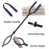 40in Heavy Duty Fire Tongs - Firewood Grabber, Scissor Serrated