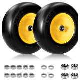 $76 13x5.00-6 Flat Free Lawn Mower Tire & Wheel, Zero Turn, 2pc