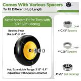 $76 13x5.00-6 Flat Free Lawn Mower Tire & Wheel, Zero Turn, 2pc