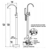 $370 Freestanding Bathtub Faucet Floor Mount Tub Filler, Brushed Gold