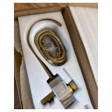 $370 Freestanding Bathtub Faucet Floor Mount Tub Filler, Brushed Gold