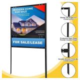 $180 6 Pack Real Estate Yard Signs: Metal H-Frame with Rider, Black
