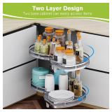 $186 Blind Corner Cabinet Pull-Out Organizer, 30in, 2-Tier Lazy Susan
