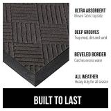 Gorilla Grip Waterproof Doormat, Natural Rubber, Indoor/Outdoor