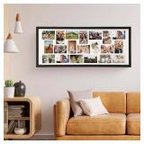 $63 41x17 Wooden Collage Frame, 20 Openings for 4x6, Wall Mount Black