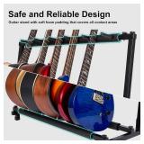 AODSK 5-Guitar Stand Rack, Folding, Portable Black Guitar Holder