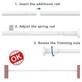 $51 Umimile Tension Curtain Rod, 51-145in, Stainless Steel