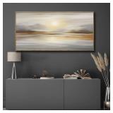 $89 Framed Wall Art Abstract Seascape Canvas Print 20x40in