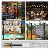 $69 6 Pack 10 ft String Light Poles, Adjustable Stand with Hooks