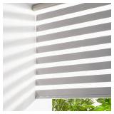 $61 Persilux Cordless Zebra Blinds 33x64 (Grey), Day/Night Dual Layer