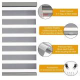 $61 Persilux Cordless Zebra Blinds 33x64 (Grey), Day/Night Dual Layer