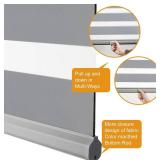 $61 Persilux Cordless Zebra Blinds 33x64 (Grey), Day/Night Dual Layer