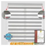 $61 Persilux Cordless Zebra Blinds 33x64 (Grey), Day/Night Dual Layer