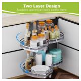 $166 Kinchoix Blind Corner Cabinet Pull-Out Organizer, 26 in, 2-Tier