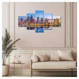$68 Tampa Bay Wall Art Tampa Skyline Canvas Print Cityscape 48x32