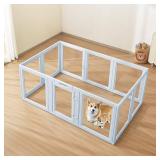 $235 PINK! VEVOR Clear Acrylic Dog Playpen Indoor 76x49x30 in, Waterproof