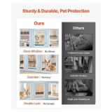 $235 PINK! VEVOR Clear Acrylic Dog Playpen Indoor 76x49x30 in, Waterproof