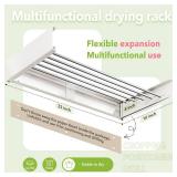Wall Mounted Clothes Drying Rack 32 in, Foldable Wall Mount White