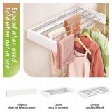 Wall Mounted Clothes Drying Rack 32 in, Foldable Wall Mount White