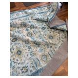 $76 Zentavio 8x10 Washable Area Rug, Vintage Non-Slip Floral Blue