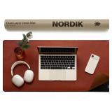 Nordik Felt and Leather Desk Mat Emberwood Brown 35x17