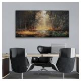 $50 Canvas Wall Art: Landscape Yellow Forest 20x40 for Living Room