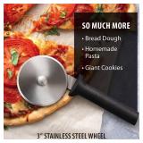Rada Cutlery Pizza Cutter W221, 3" Stainless Wheel, USA, Black
