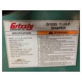 Grizzly Industrial 1.5HP Shaper Machine Model G1035
