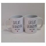 Great Grandparents EST 2026 Mugs Set, EST 2026 New Grandparents Gift, Pregnancy Announcement Pregnancy Reveal Mug, First Time Grandparents Gift (white) - Retail: $22