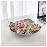 Premium Candy Bowl, Stainless Steel Decorative Bowl, Candy Dish for Office Desk, Key Bowl For Entryway Table, Silver Tray-Hand Mirror Polished -7.8 Inches - Retail: $17