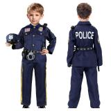 Police Officer Costume for Kids, Cop Costume Outfit Set with Toy Accessories, Halloween Costumes for Boys - Retail: $37