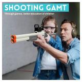 Toy Gun Double Barrel Shotgun Toy, 20 Soft Bullet Darts, Toy Foam Blaster Foam Dart Blaster with Scope for Kids, Youth, Teen, Boys-Holiday for 8-12 Year (White) - Retail: $33