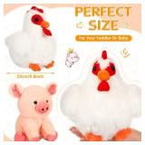 5 Pack Farm Plush Animals Set 10 Inches Farm Stuffed Animals Barnyard Stuffed Toys Soft Pig Rooster Horse Sheep Cow Plush Toy for Birthday Party Favor Home. MISSING THE COW. - Retail: $35