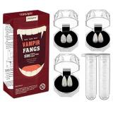 3 Sizes Vampire Fangs Teeth with Adhesive Halloween Cosplay Props White Horror False Teeth Props Party Favors Masquerade Accessories Gift - Retail: $8