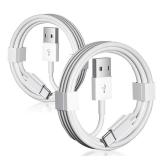 2 Pack USB A to USB C Cable for Airpods Pro 2nd, iPhone 16e 17 Air 16 15,16 15 Pro Max,16 15 Plus Car Carplay Data Cable, iPad USB C 10th Mini 6th Gen, MacBook Air,Samsung, LG Charger Charging Cord - 