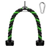 Triceps Rope Cable Attachment Gym Pull Down Rope, 27 & 36 Inch, Easy to Grip & Non-Slip Cable Machine Pull Down Rope for Gym Workout Exercise (Green) - Retail: $16
