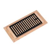 6Pcs Red Oak Hardwood Drop in Floor Register, 4X10 Inch, with Damper, High Output Air Flow, Unfinished