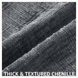 Spring Dark Grey Chenille Euro Sham Throw Pillow Covers 24x24 Set of 2 Textured Soft Cozy Slubby Couch Pillow Covers Modern Farmhouse Boho Decorative Pillow Cases for Bed Sofa Living Room - Retail: $2