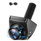 4 Modes Button Switch. AHD 1080P Backup Camera for Car 180Â°Wide Angle Rear Camera with Clear Night Vision 360°+45° Rotatable Front/Side/Rear View Camera IP69K Waterproof Reverse Camera Fisheye Le