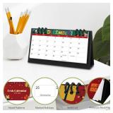 Small Desk Calendar 2025-2026, Festival Monthly Desktop Calendar - Runs From January 2025 to December 2026, Mini Standing Flip Calendar, School Home Office Supplies, 6.3 x 3.1" Missing Rings on One Si