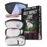 STRIKEPRO StrikeTape Golf Impact Tape. Right or Left Handed. 720 Residue-Free impacts for All Drivers/Hybrids/Irons. Ultra Thin Golf Impact Stickers for Golf Swing Analysis with Super Clean Removal. -